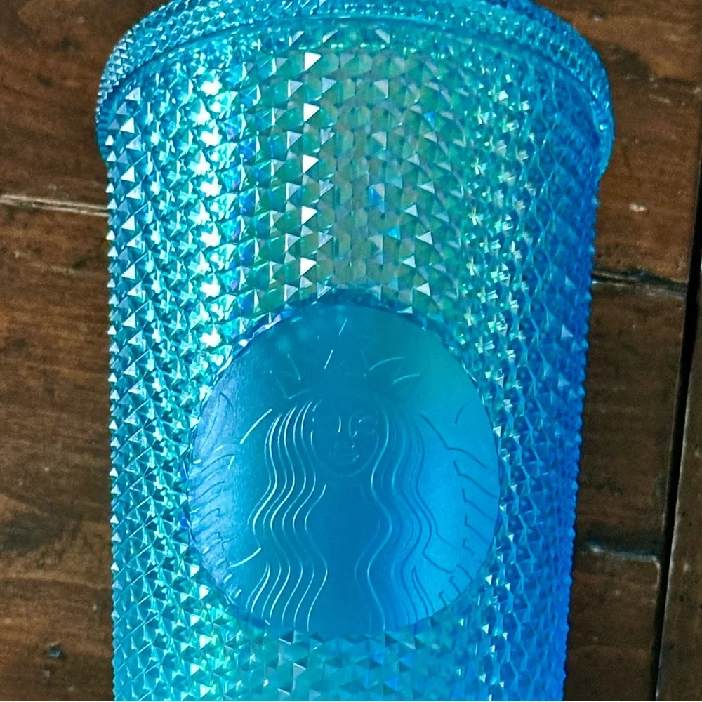 Starbucks Blue/Aqua Studded Gradient Ombre Tumbler Cup 24oz.